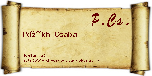 Pákh Csaba névjegykártya