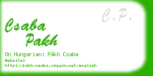 csaba pakh business card